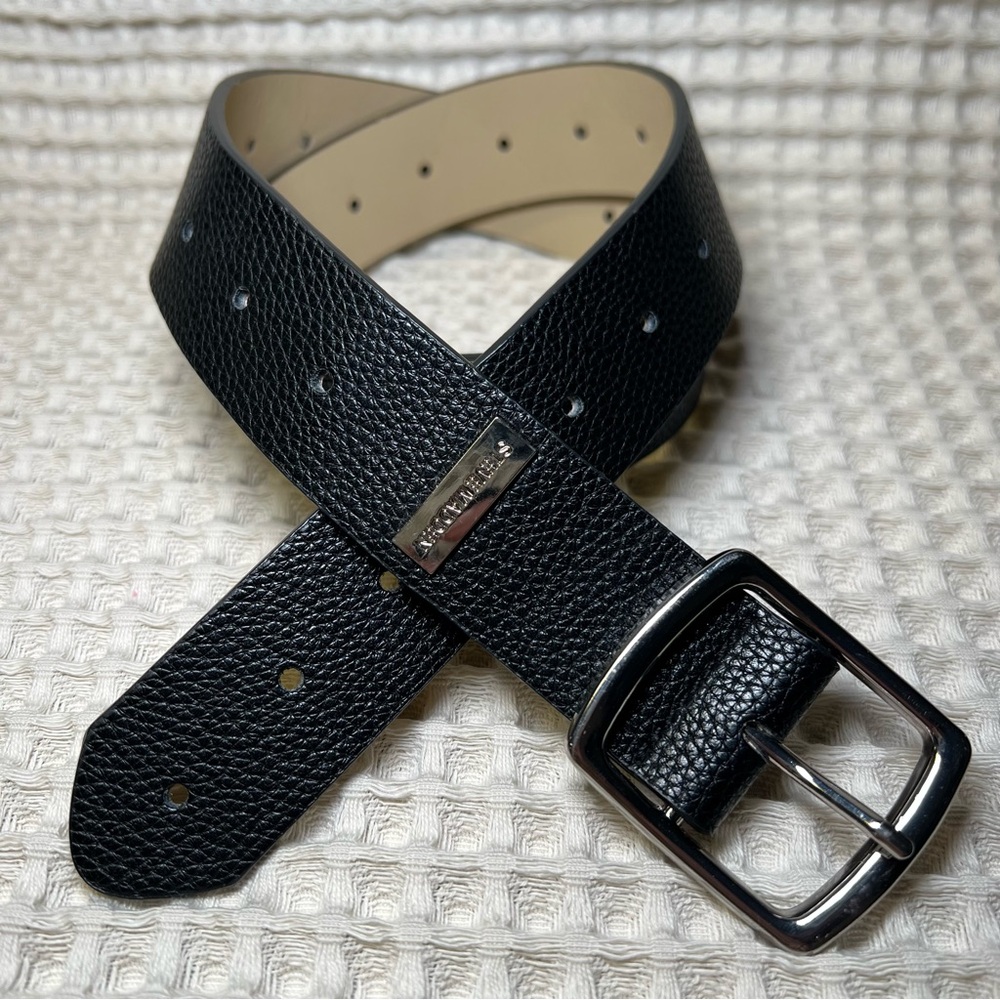 Steve‎ Madden | Men's Medium Black Textured Leather Belt